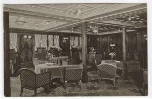 Steamer Ship Liner Hamburg Womens Room Interior Hamburg Amerika RPPC postcard