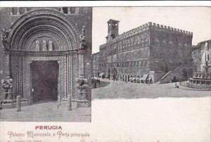 Italy Perugia Palazzo Municipale e Porta principale