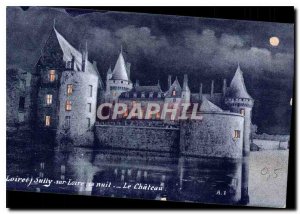 Old Postcard Loiret Sully sur Loire night Le Chateau