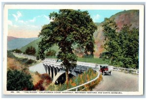 Santa Barbara California CA Postcard Ricon Coast Highway Ventura c1920 Vintage