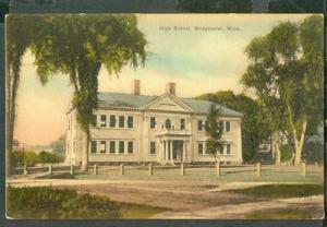 USA MASSACHUSETT BRIDGEWATER 39946 POSTCARD HIGH SCHOOL B...