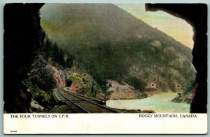 Canadian Pacific CPR Four Tunnels British Columbia Canada UNP DB Postcard  J11