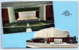 DAYTONA BEACH, Florida FL ~ Interior/Exterior NEW MUNICIPAL AUDITORIUM Postcard