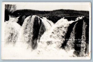 Ontario Canada Postcard High Falls Pigeon River c1940's Unposted RPPC Photo