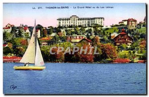 Old Postcard Thonon les Bains Grand Hotel seen from Lake Leman