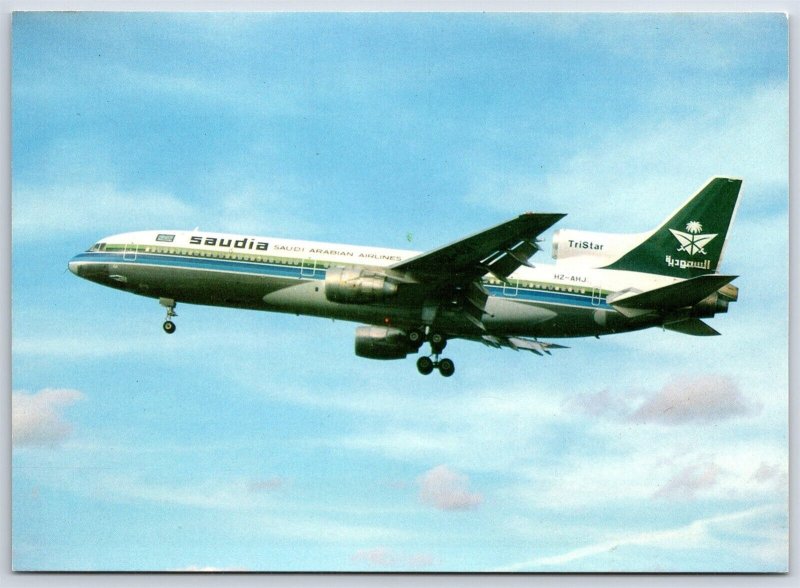 Airplane Postcard Saudi Arabian Airlines Lockheed L-1011 Tristar In Flight DO1