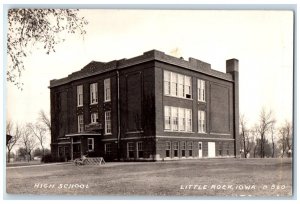c1940's High School Building Little Rock Iowa IA RPPC Photo Vintage Postcard
