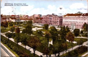 Serbia Belgrade The Academy Park  Vintage Postcard 09.68