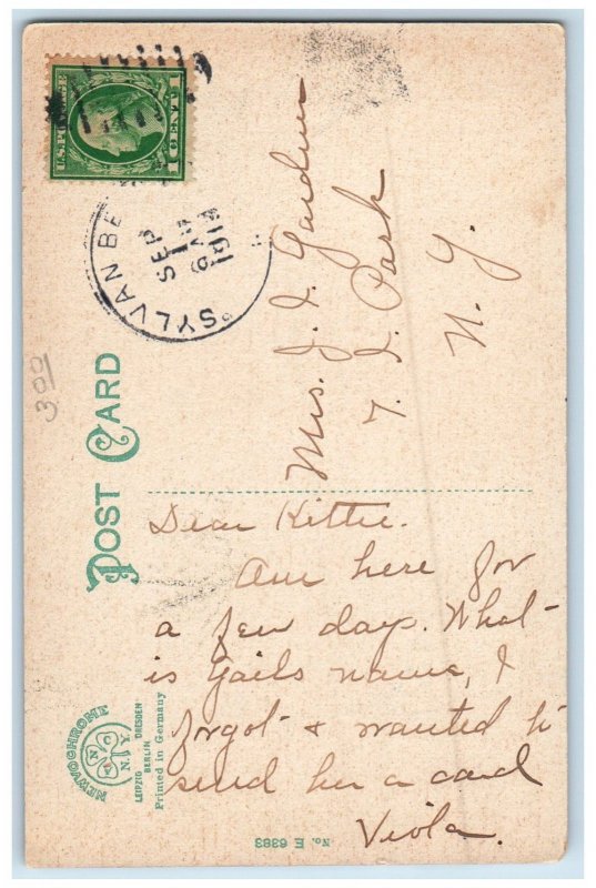 1913 Sylvan Beach NY, Dr. Cavana's Sanitarium And Private Hospital Boat Postcard
