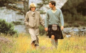 Princess Diana Prince Charles By The Dee North Wales Postcard