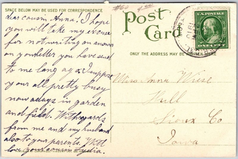 1910's Bathing Pavilion Street Redondo Los Angeles California Posted Postcard