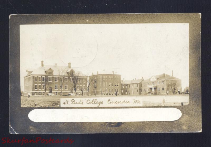 RPPC ST. PAUL'S COLLEGE CONCORDIA MISSOURI MO. VINTAGE REAL PHOTO POSTCARD