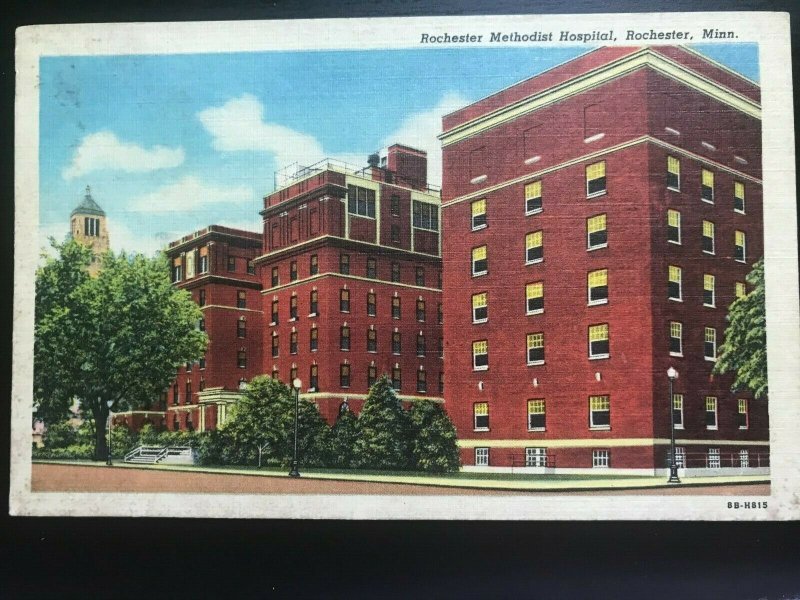 Vintage Postcard 1958 Rochester Methodist Hospital Rochester Minnesota