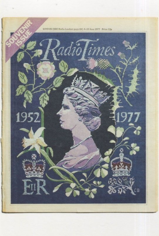Queen Elizabeth II Tapestry 1977 Silver Jubilee Radio Times Postcard