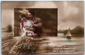 Postcard - Love/Romance Greeting Card with Quote and Lovers Picture