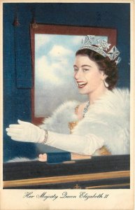 Postcard 1950s UK Beautiful Queen Elizabeth II happy Royalty Tuck TP24-3152