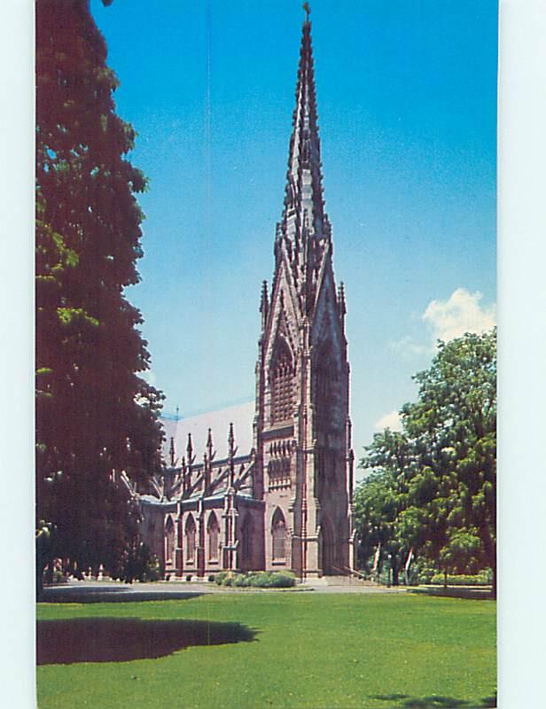 Unused Pre-1980 CHURCH SCENE Long Island - Garden City New York NY hs7134