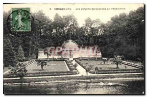 Old Postcard Cherbourg Cahteau Gardens Tourville