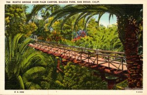 California San Diego Balboa Park Rustic Bridge Over Palm Canyon