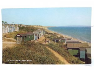 Beach Huts on the Cliffs Highcliffe on Sea Dorset New Vintage Postcard 1960s