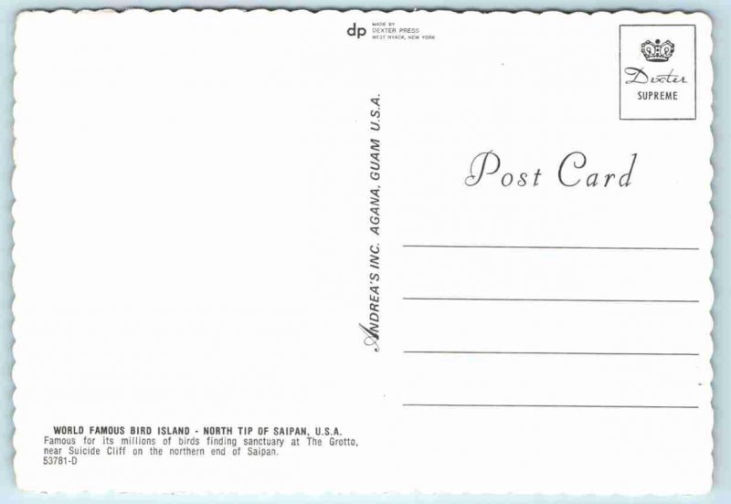 SAIPAN, Northern Mariana Islands BIRD ISLAND SANCTUARY c1970s 4"x6