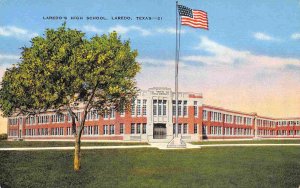 High School Laredo Texas linen postcard