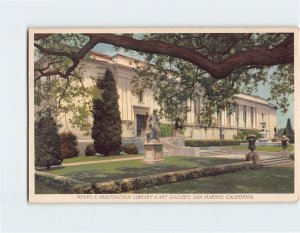 Postcard Henry E. Huntington Library & Art Gallery, San Marino, California