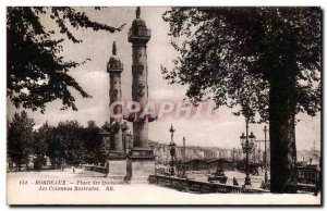 Old Postcard Bordeaux Place des Quinconces The rostral columns