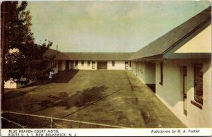 Blue Heaven Court Motel, New Brunswick NJ c1949 Vintage Postcard Q57