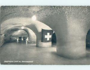 old rppc LARGE FLAG Gletscher-Palast - Zermatt - Visp Valais Switzerland HM2118