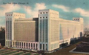 Vintage Postcard 1948 New Post Office Skyline Chicago Illinois Colourpicture Pub