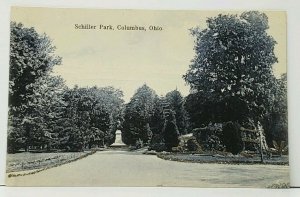 Columbus OH Schiller Park Glitter Decorated Postcard J3