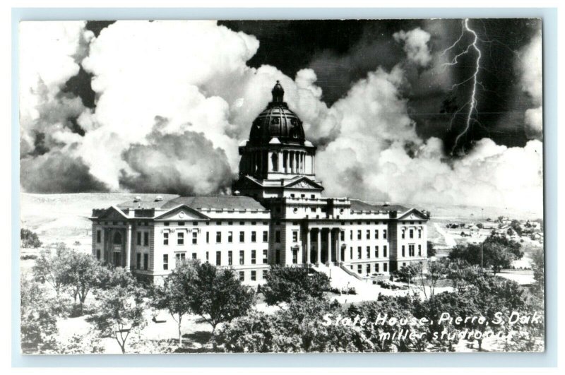 State House Pierre South Dakota SD RPPC Photo Vintage Postcard 