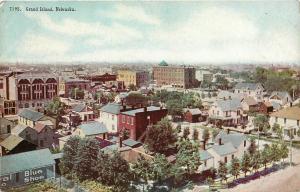 1907-1915 Postcard; Town View, 7198. Grand Island NE Hall County Unposted