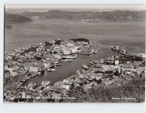 Postcard Aerial View of Bergen Norway