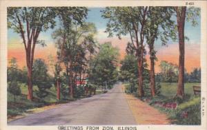 Illinois Greetings From Zion 1947 Curteich