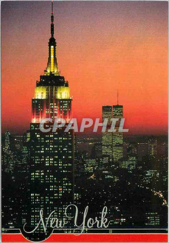 Postcard Modern New York the Empire State Building at Night