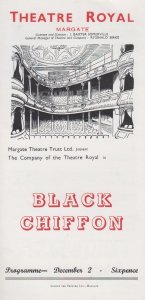 Black Chiffon Lesley Storm Rare Vintage Theatre Royal Margate Kent Programme