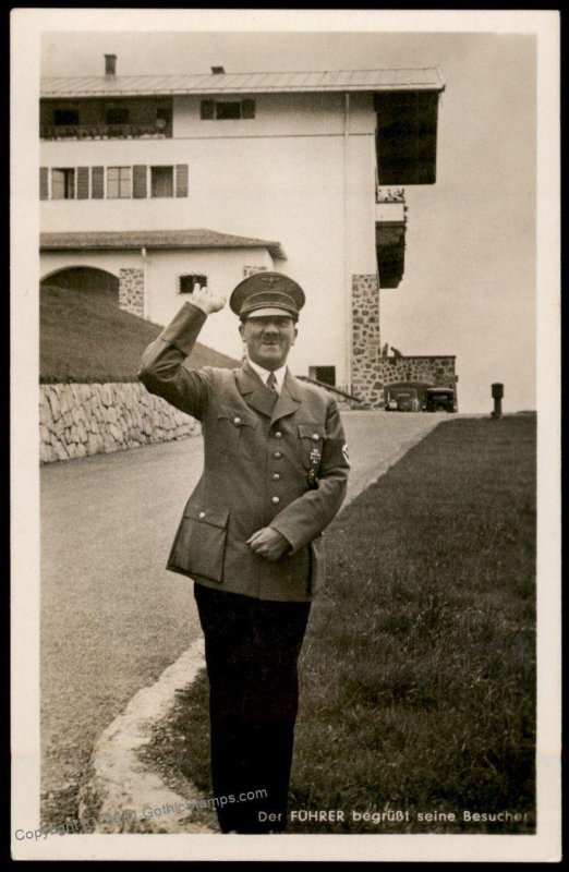 3rd Reich Germany Hitler Greets Visitor Obersalzburg Hoffmann Nr766 RPPC G100200