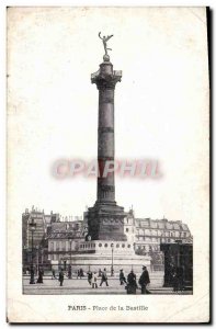 Old Postcard Paris Bastille Square