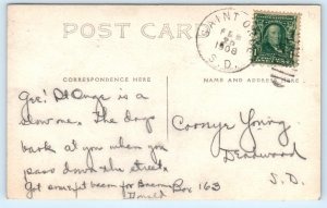 Saint Onge SD South Dakota Saloon Railroad Crossing Real Photo Postcard