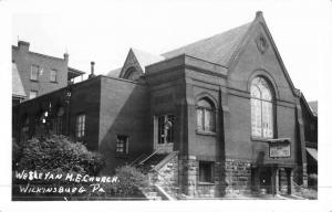 Wilkinsburg Pennsylvania Wesleyan ME Church Real Photo Antique Postcard K48342