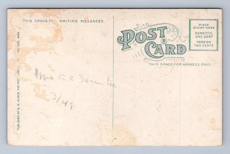 INDEPENDENCE HIGH SCHOOL INDEPENDENCE IOWA POSTCARD (c. 1910)