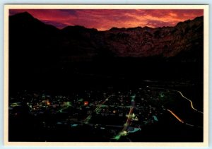OURAY, Colorado CO ~ Night Time AERIAL VIEW Sparkling Lights  4x6 Postcard