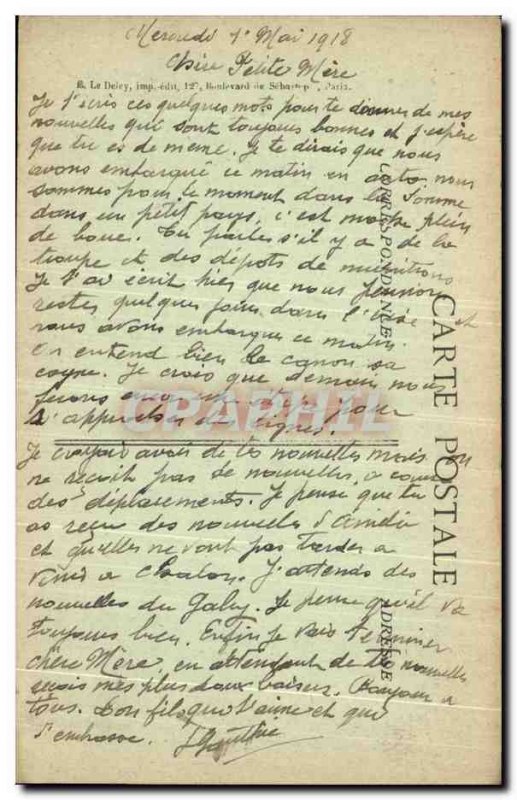 Old Postcard Paris Gare de Lyon