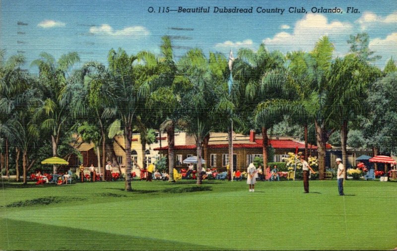 Florida Orlando Dubsdred Country Club View Of Green Facing Clubhouse 1946 Cur...