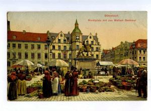 191862 GERMANY DUSSELDORF Marktplatz market Vintage postcard