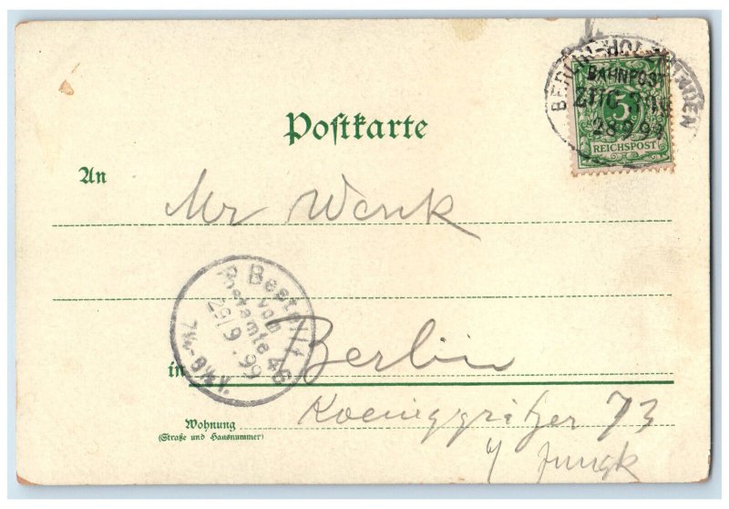 1899 Schloss Sanssouci Greetings From Potsdam Germany Antique Posted Postcard