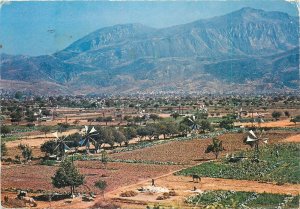 Postcard Greece Crete Plateau of Lassithi Windmills Mountains Village