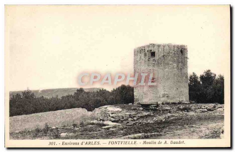 Old Postcard Environs d & # 39Arles Fontvieille Moulin de Daudet A